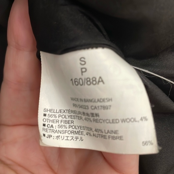 OLD NAVY black recycled wool blend pea coat. S - Picture 7 of 7